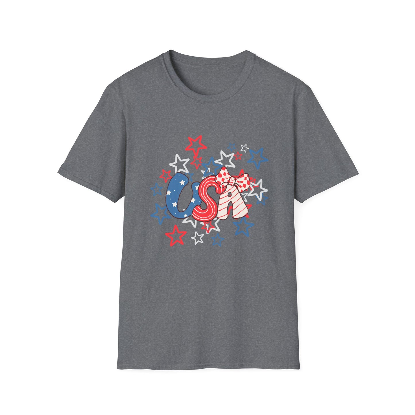 Patriotic Unisex T-Shirt for Independence Day, July 4th Celebration, Star-Patterned Tee, USA Graphic Top, Casual American Apparel