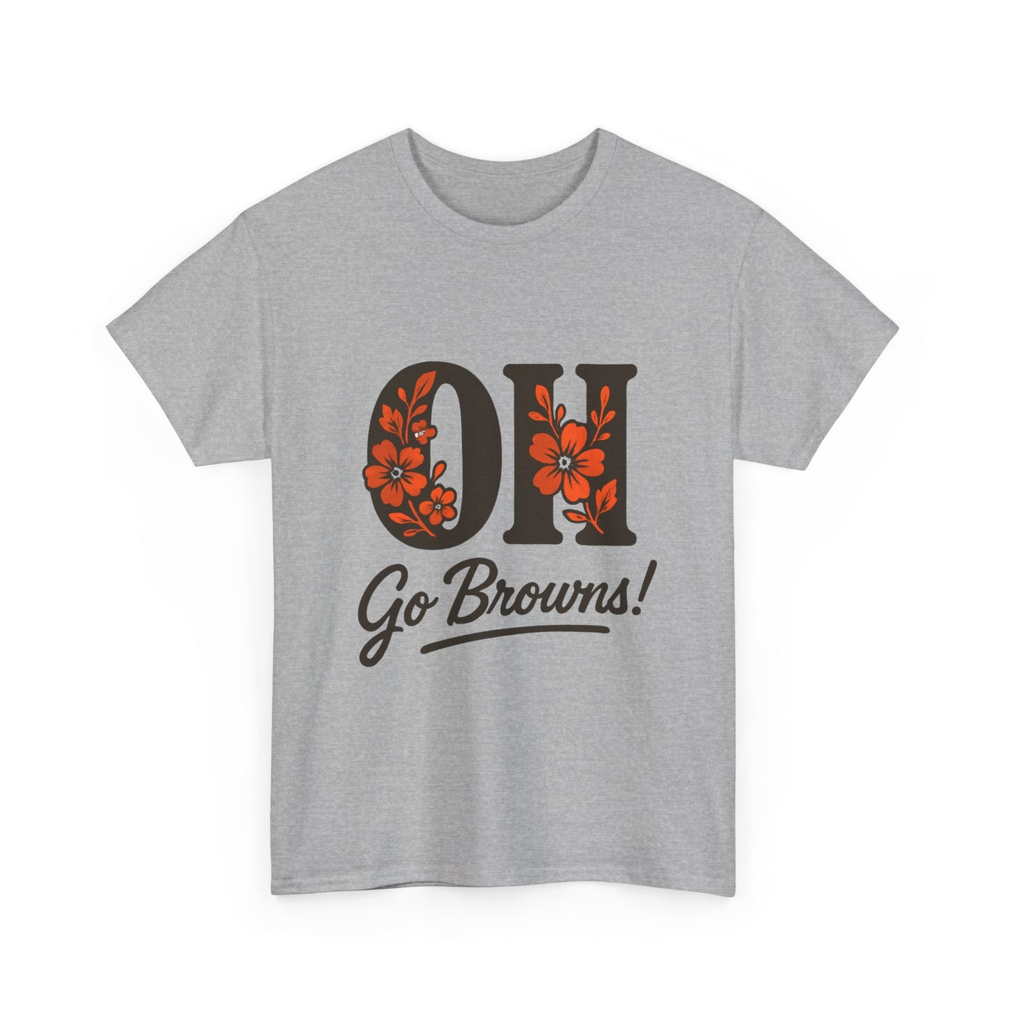 OH Go Browns Floral Unisex Tee, Fan Apparel, Game Day Shirt, Casual Wear, Gift for Sports Lovers