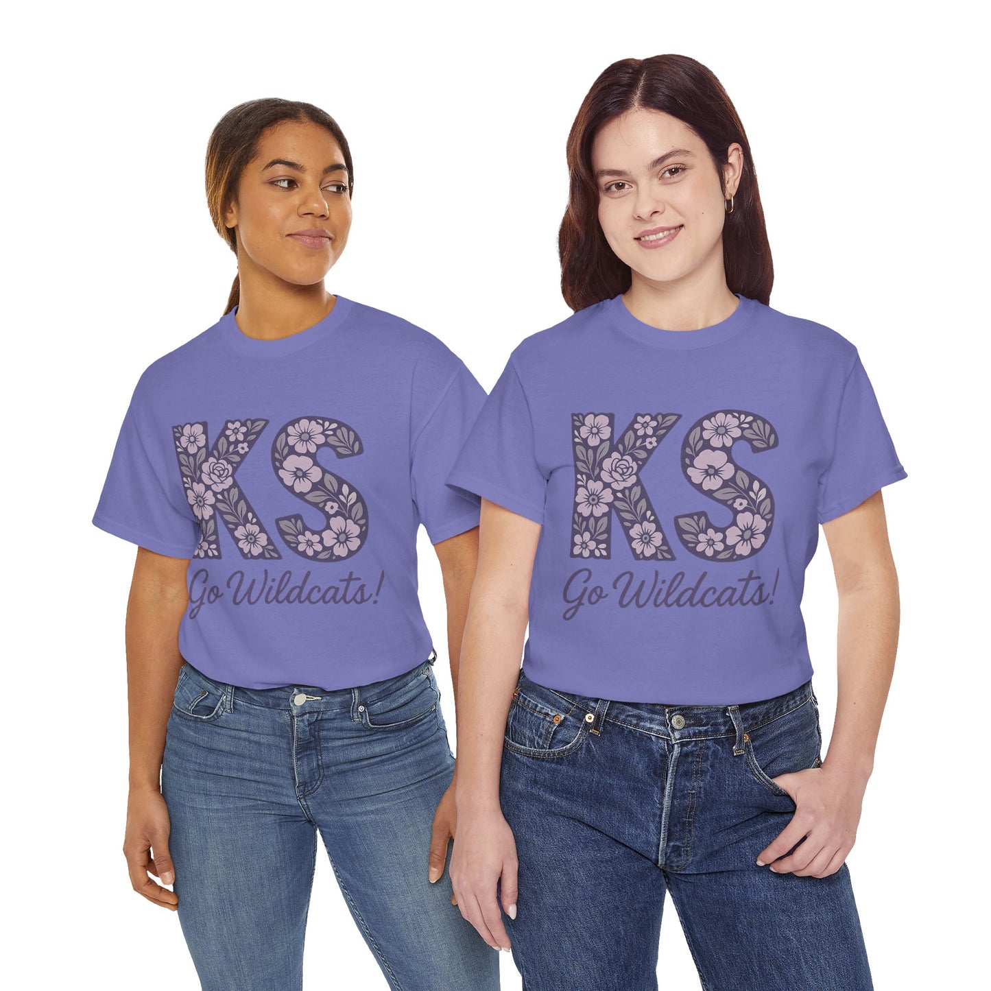 KS Floral Team Spirit Tee: Celebrate Kansas State Wildcats in Style, Perfect for Sports Events, Gifts, & Casual Wear