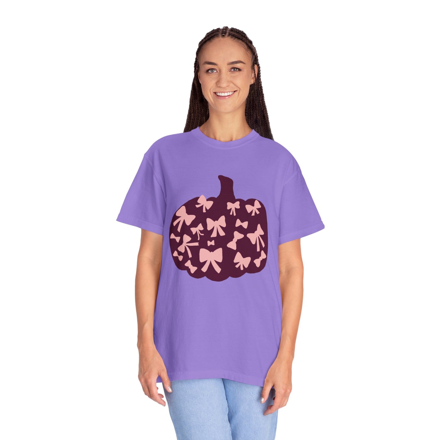 Pumpkin Bow Graphic Tee | Unisex Fall T-Shirt, Halloween Top, Cute Autumn Shirt, Gift for Her, Festival Wear
