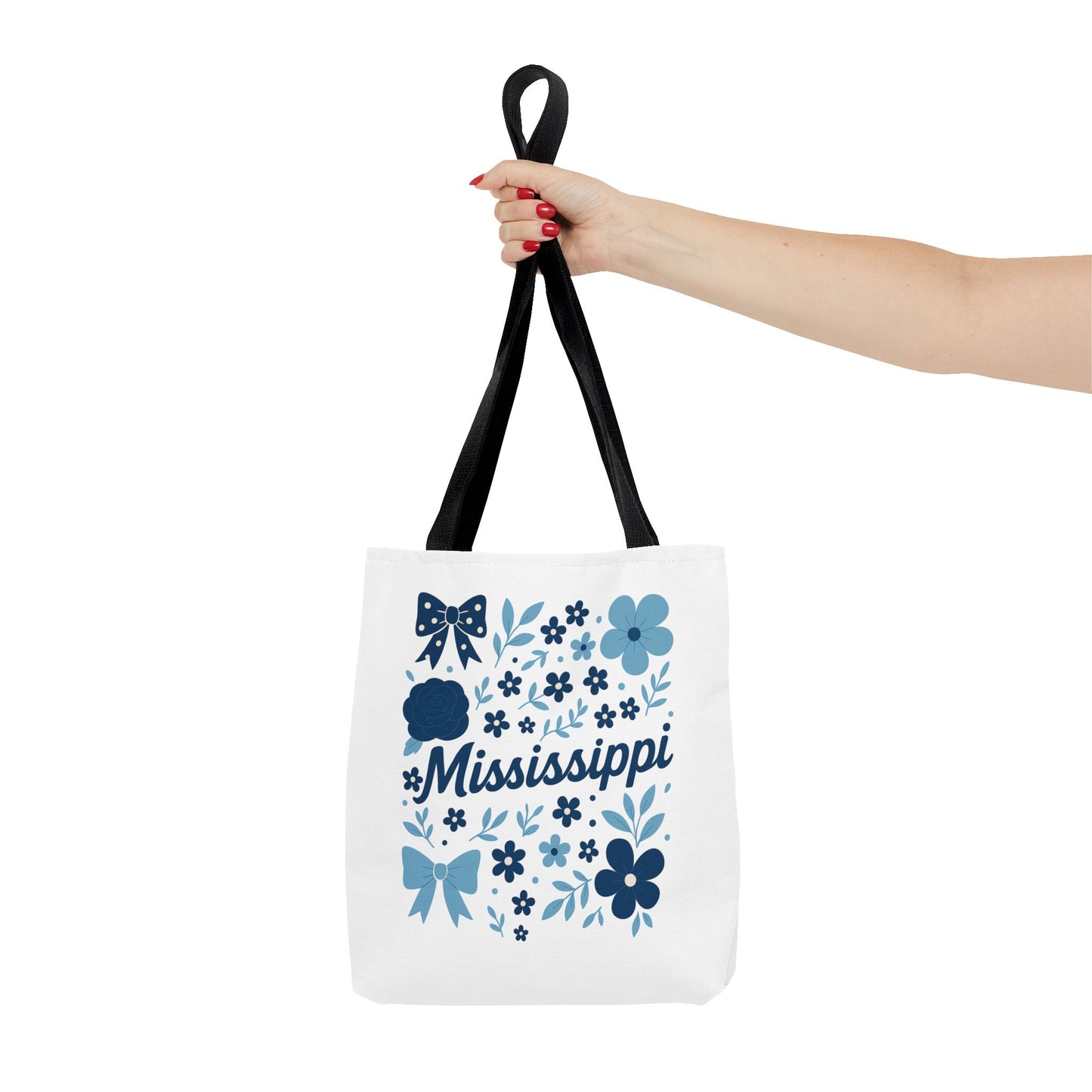 Floral Mississippi Tote Bag | Eco-Friendly Shopping Bag, Beach Tote, Gift for Her, Travel Companion, Custom Flower Design