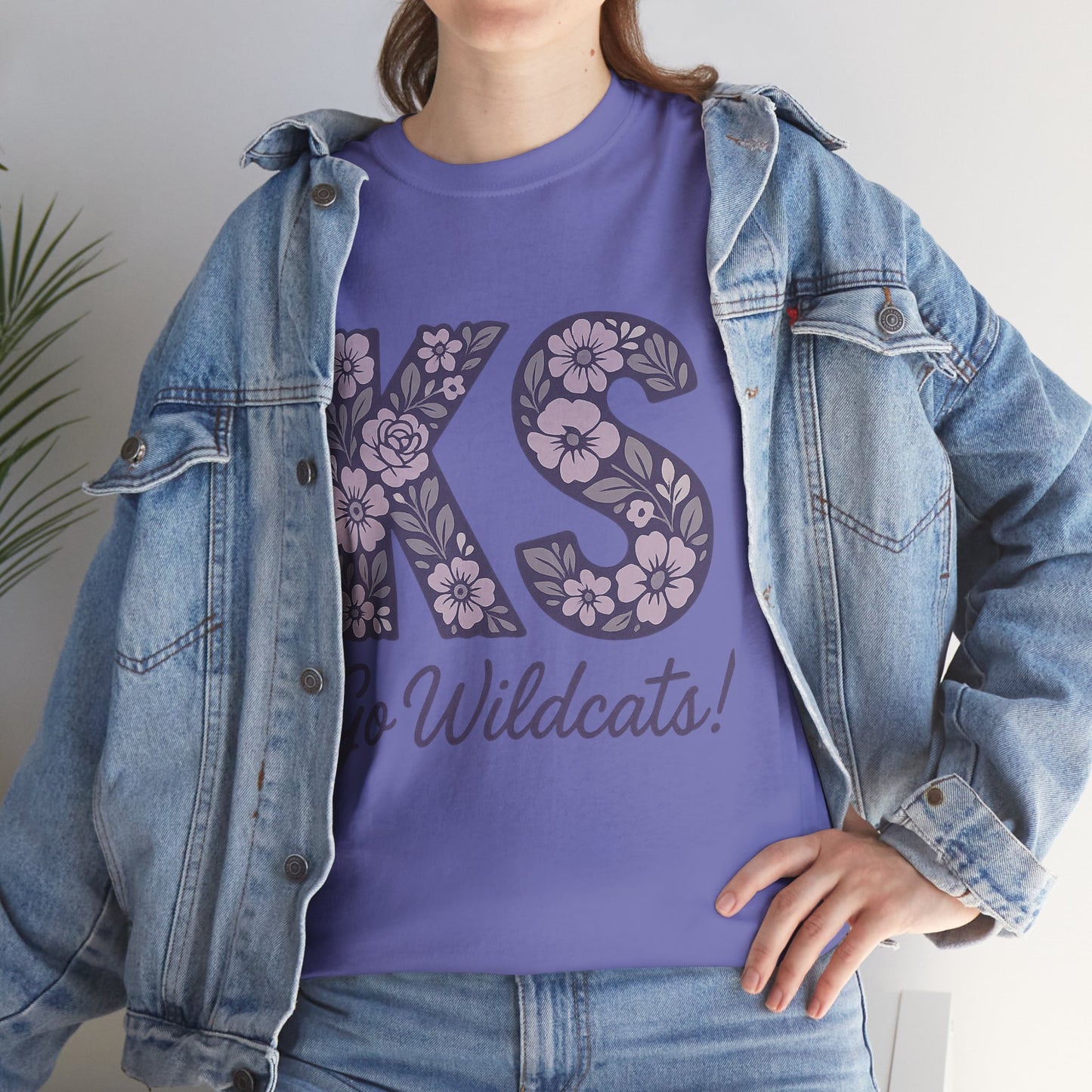 KS Floral Team Spirit Tee: Celebrate Kansas State Wildcats in Style, Perfect for Sports Events, Gifts, & Casual Wear