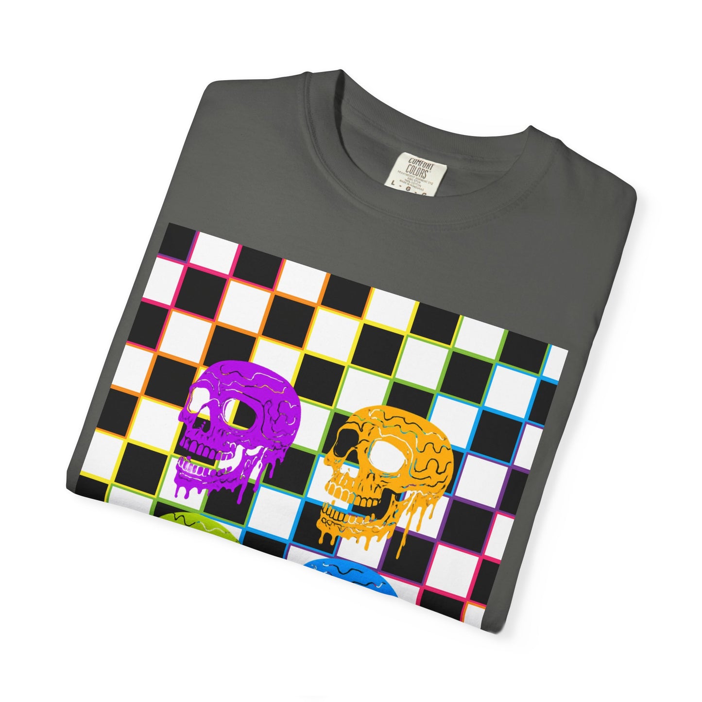 Vibrant Skull Graphic T-Shirt, Unisex Tee, Halloween Outfit, Alternative Fashion, Festival Wear, Casual Street Style