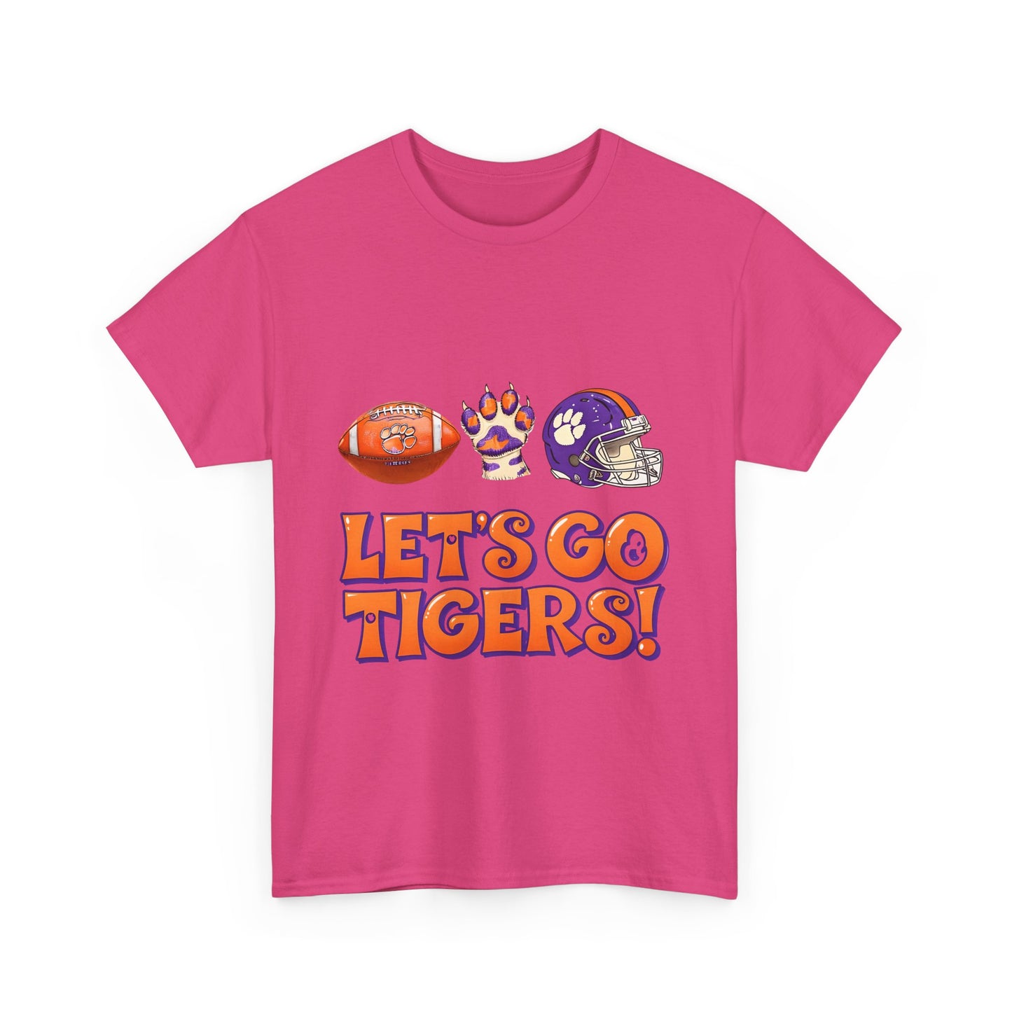 Unisex Heavy Cotton Tee - Let's Go Tigers! Sports Fan Tee, Game Day Shirt, Tailgate Apparel, Team Pride Top, College Football Gear