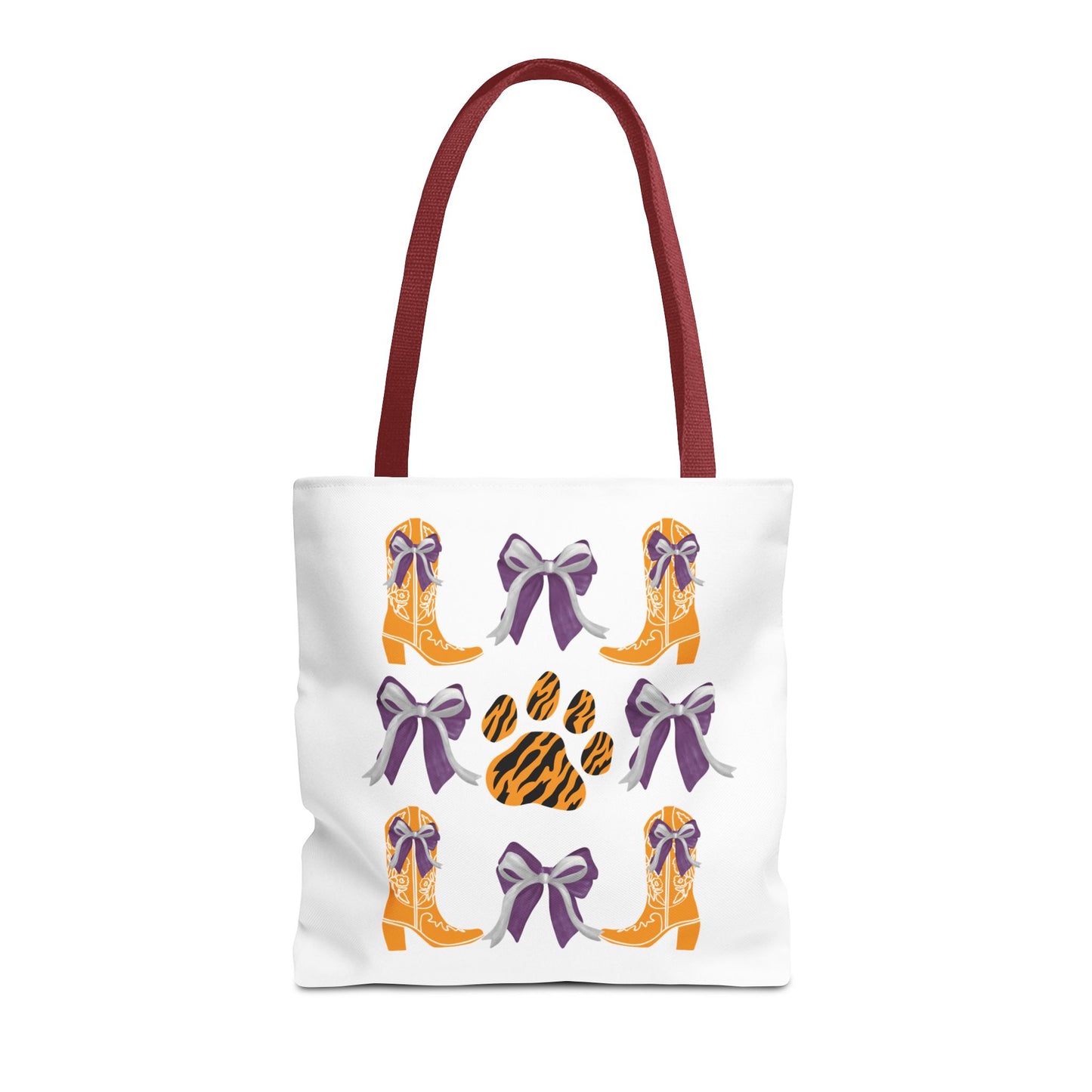 SC Clemson Coquette Bow Tiger Print Tote Bag, Go Tigers, SC Game Day, Clemson, SC, College Student Gift, Graduation Gift, SC Tigers Fan, Clemson Alumni