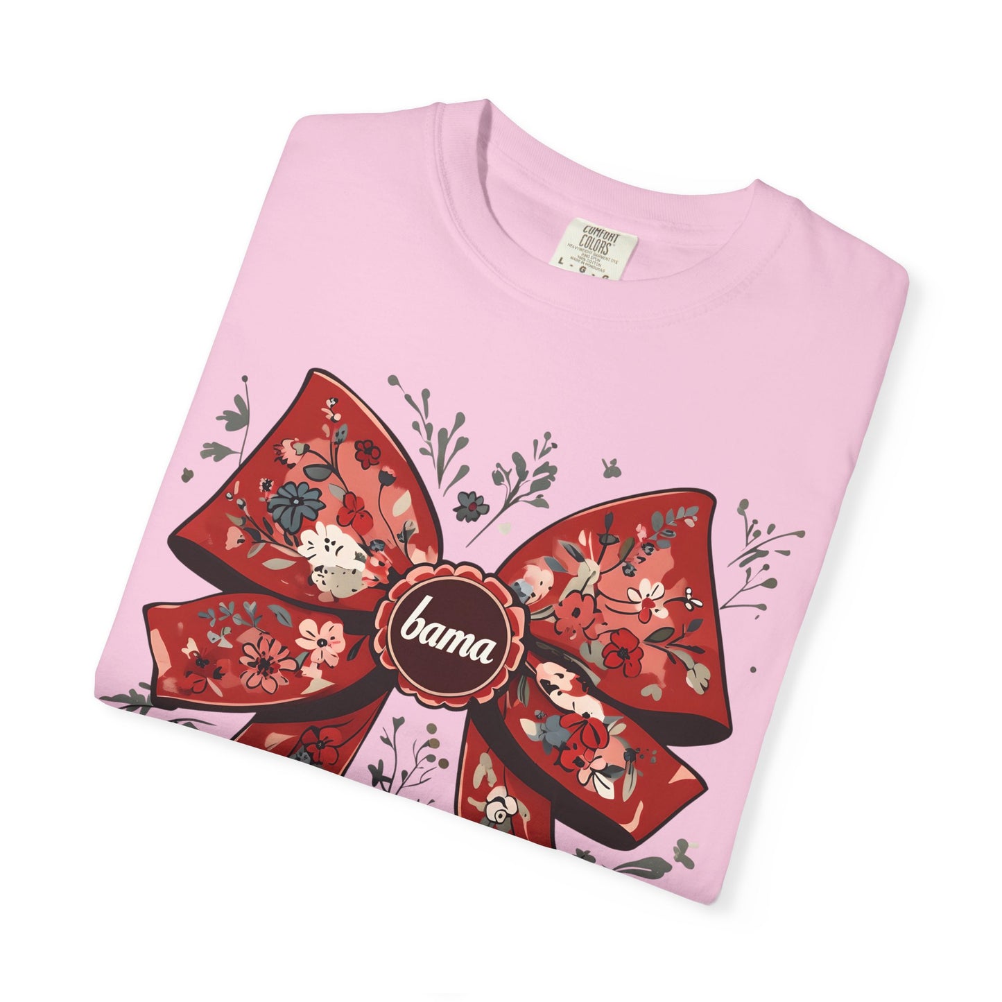Floral Bow T-shirt - Comfort Colors - Coquette Bama Bow - Alabama Fan