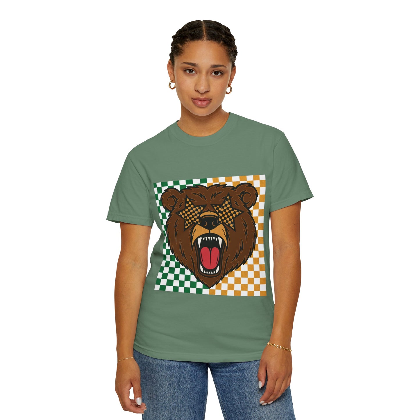 Checkered BU Bear Unisex T-shirt
