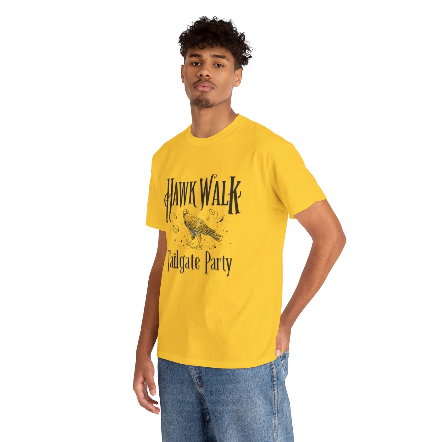 Hawk Walk Tailgate Tee, Unisex Cotton Shirt, Outdoor Event T-Shirt, Festival Wear, Bird Lover Gift, Sports Gathering Apparel