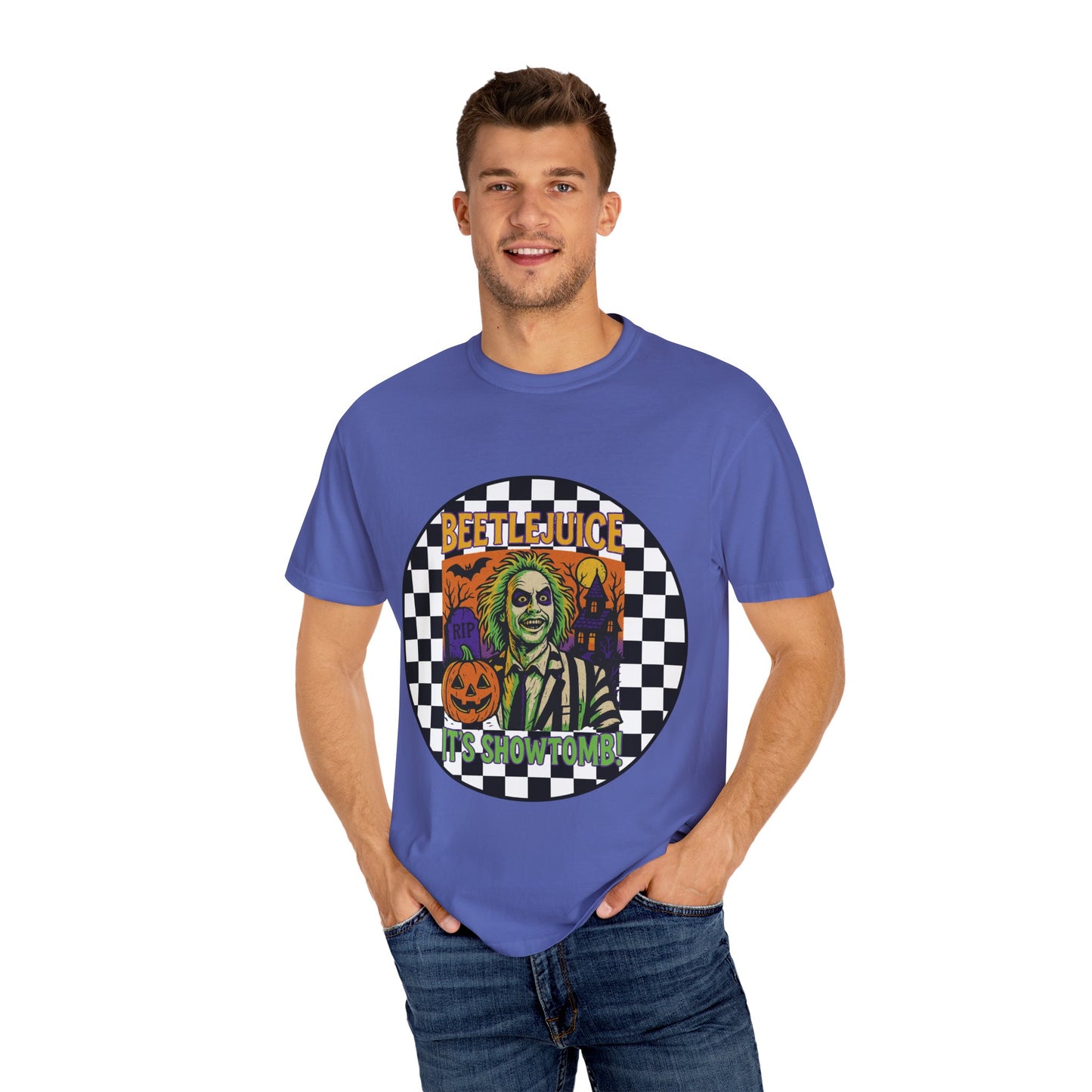 Beetlejuice Unisex T-shirt, Spooky Graphic Tee, Halloween Costume Shirt, Movie Fan Apparel, Eerie Clothing Gift
