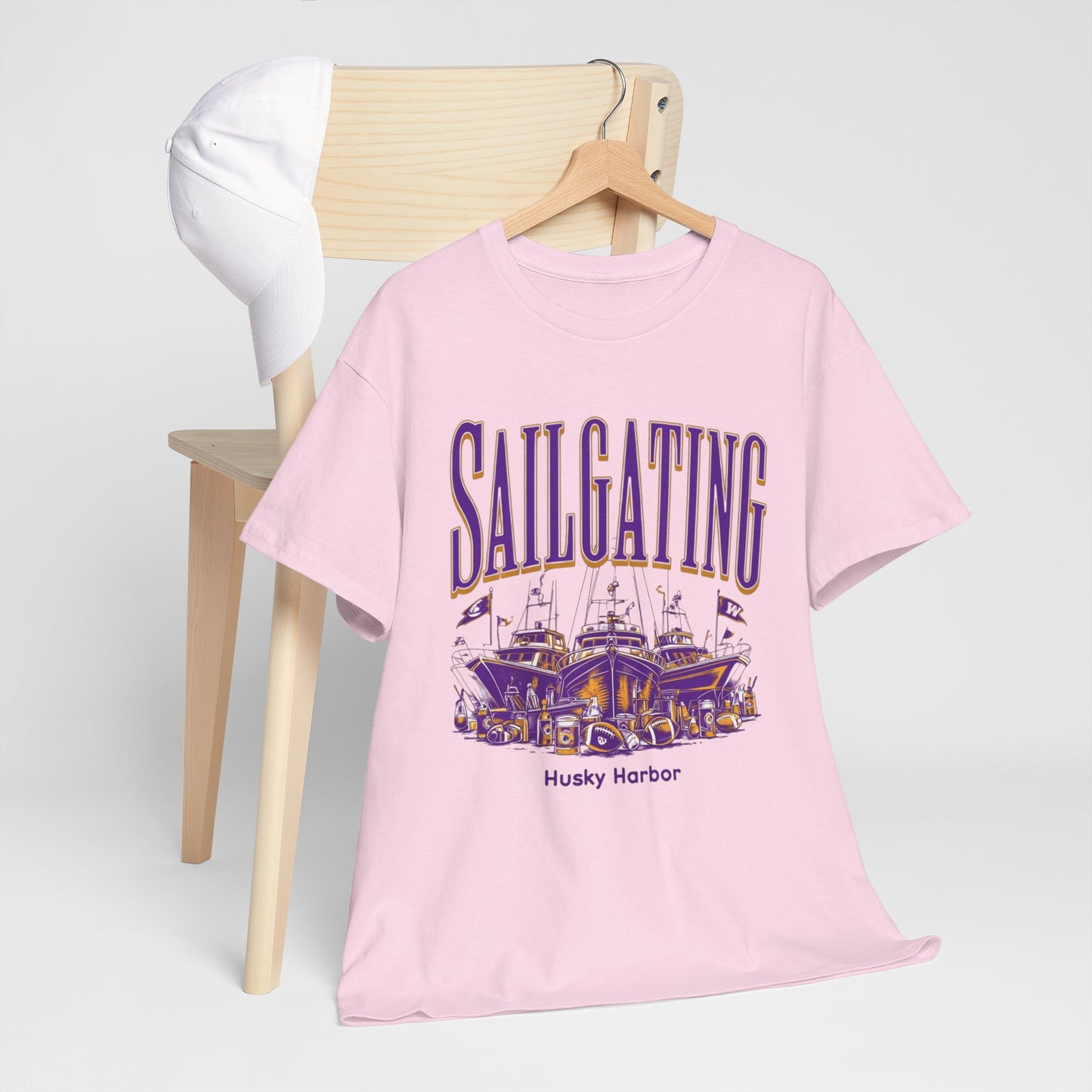 Sailgating Tee - Washington Huskies Unisex Heavy Cotton Shirt