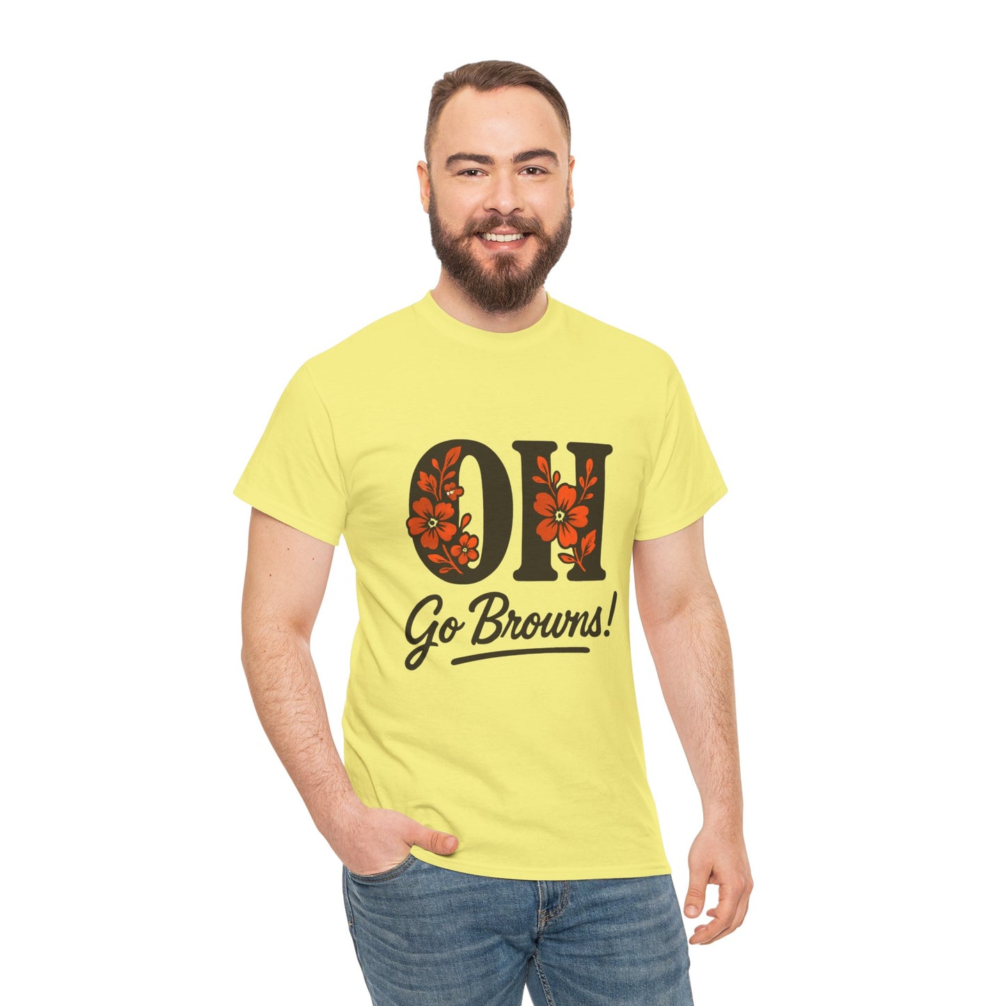 OH Go Browns Floral Unisex Tee, Fan Apparel, Game Day Shirt, Casual Wear, Gift for Sports Lovers