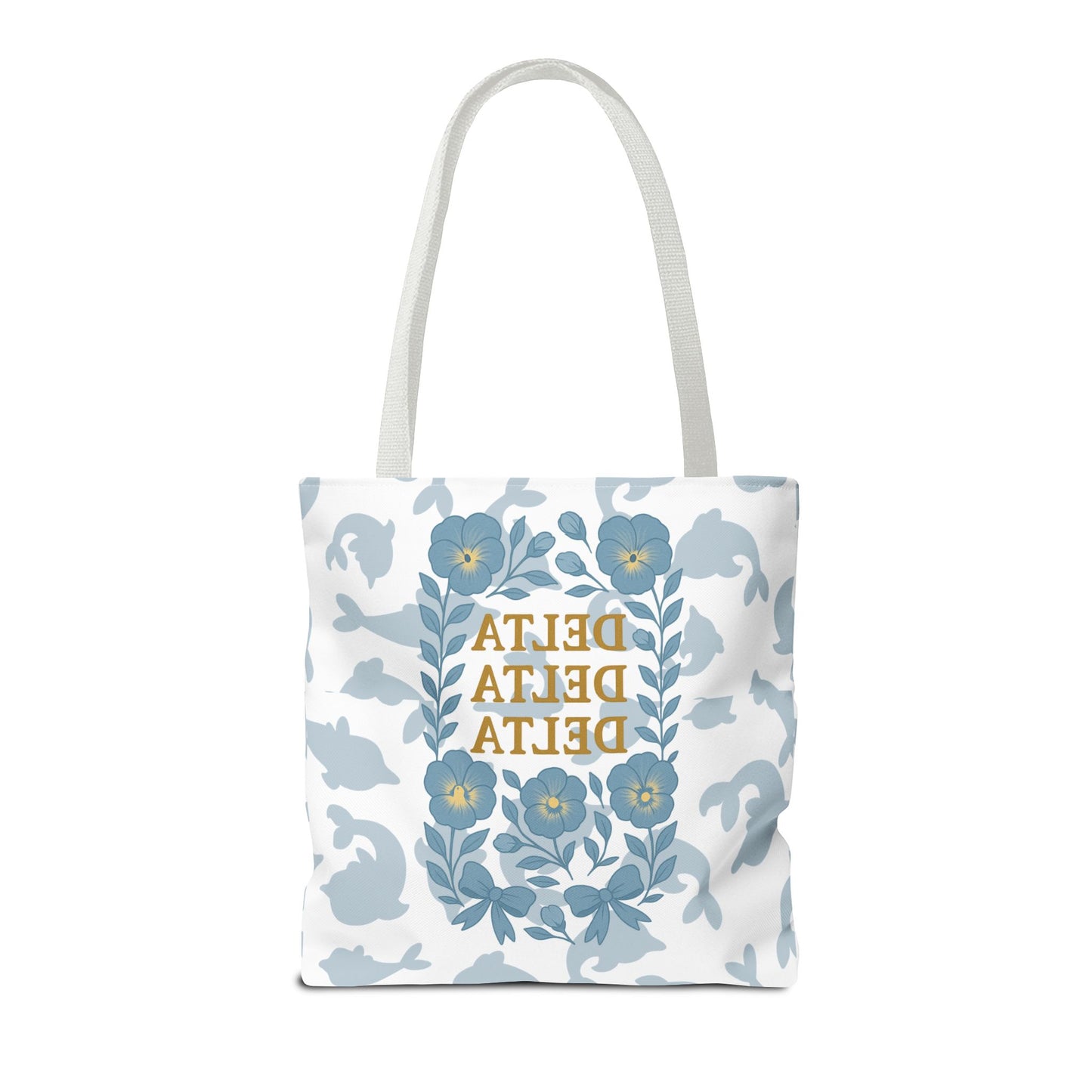 Delta Delta Delta Floral Tote Bag | Sorority Gift | Reusable Shopping Bag | Summer Accessory | Eco-Friendly Bag | Stylish Storage