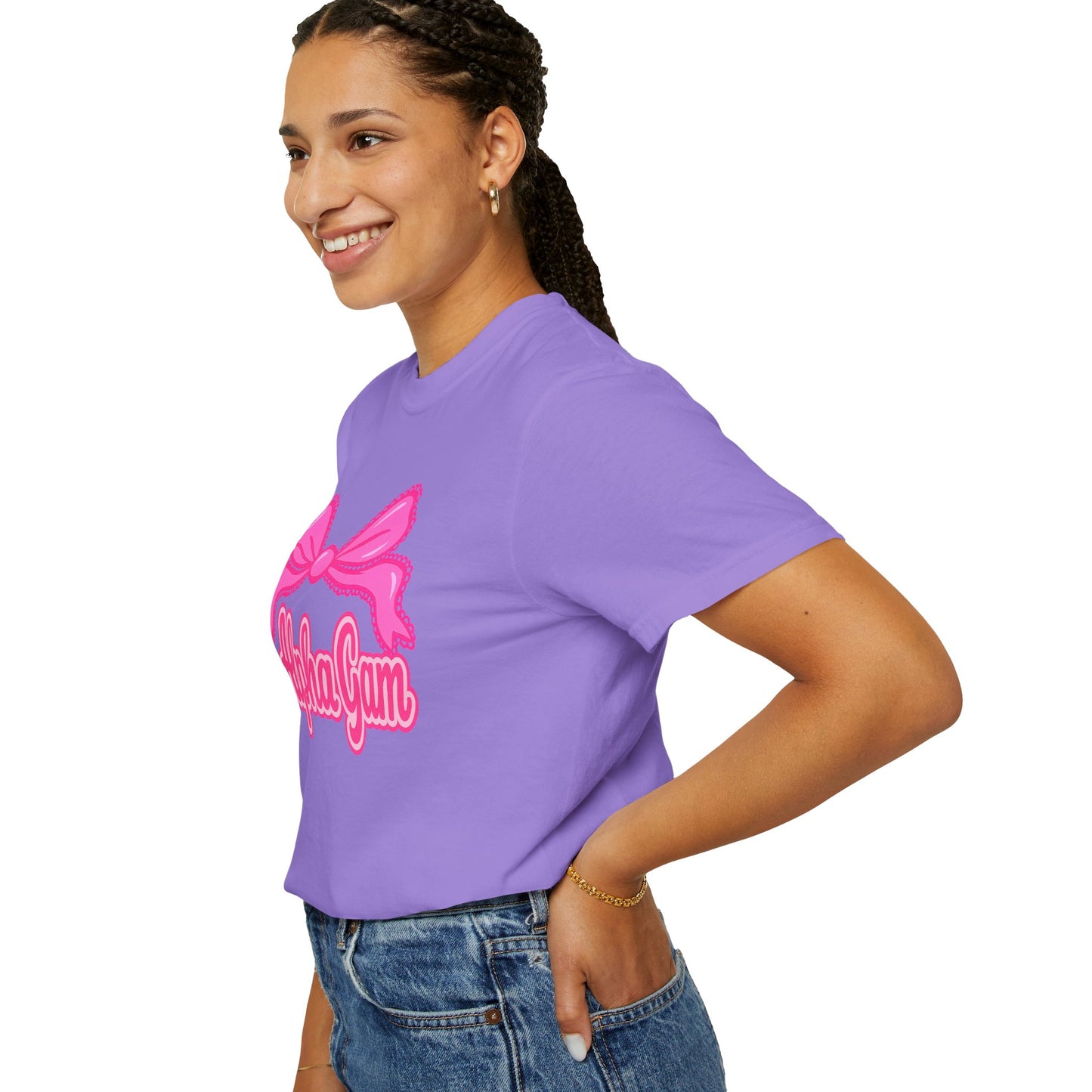 AlphaGam Bow T-Shirt | Unisex Garment-Dyed Tee for Sorority Sisters, College Apparel, Gifts for Greek Life, Casual Outfit, Sorority [...]