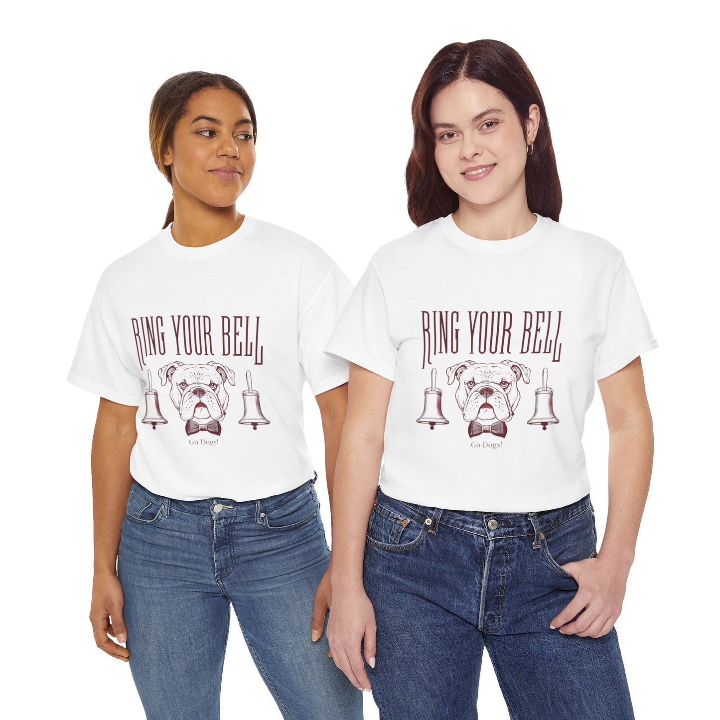 Dog Lover's Unisex Heavy Cotton Tee | 'Ring Your Bell' Shirt, Bulldog Tee, Pet Owner Gift, Funny Dog Apparel, Casual Wear
