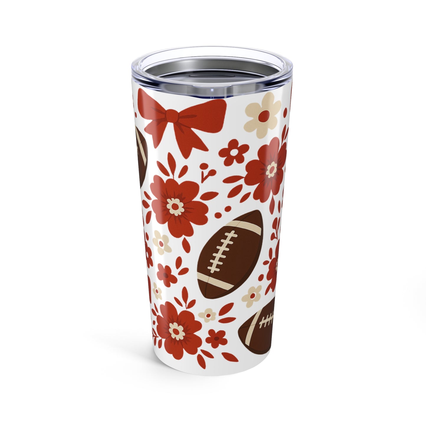 Floral Football Tumbler, Perfect for Game Day, Sports Fans, Gifts, Floral Design, Alabama Fan, Bama Game Day