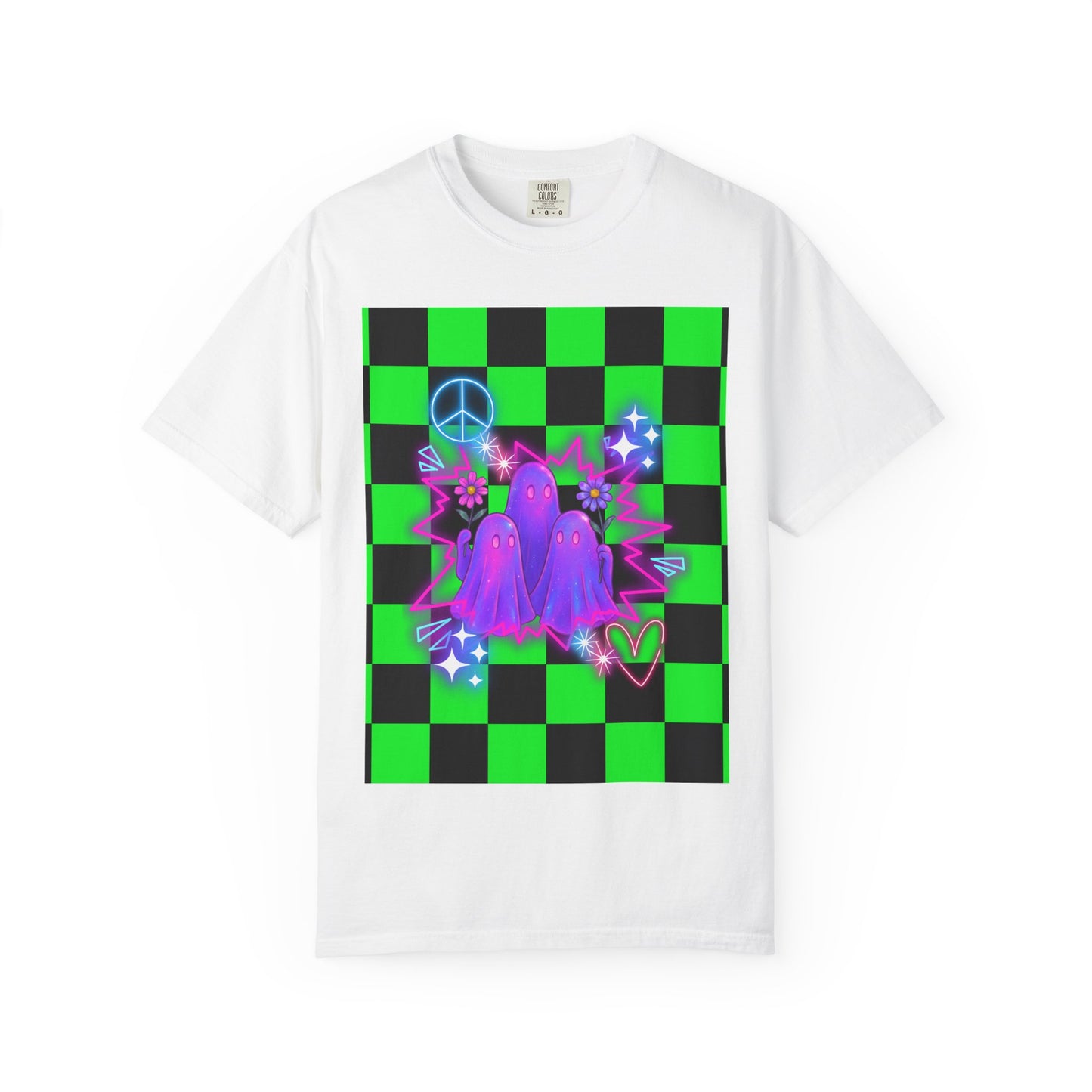 Vibrant Ghost Graphic Tee, Unisex T-shirt, Retro Vibe Shirt, Perfect for Halloween, Party Wear, Casual Style, Unique Gift