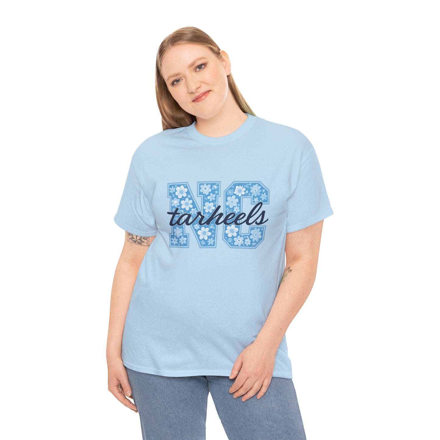 North Carolina Tarheels Unisex Heavy Cotton Tee, College Spirit Wear, Men's and Women's Casual T-Shirt, School Pride Apparel, Gift for Fans