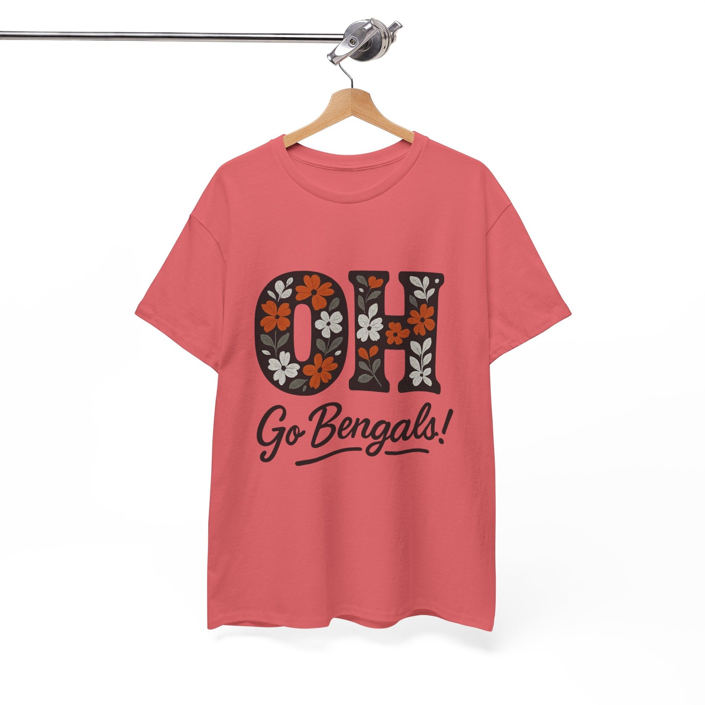 Bengals Floral Tee - Unisex Heavy Cotton