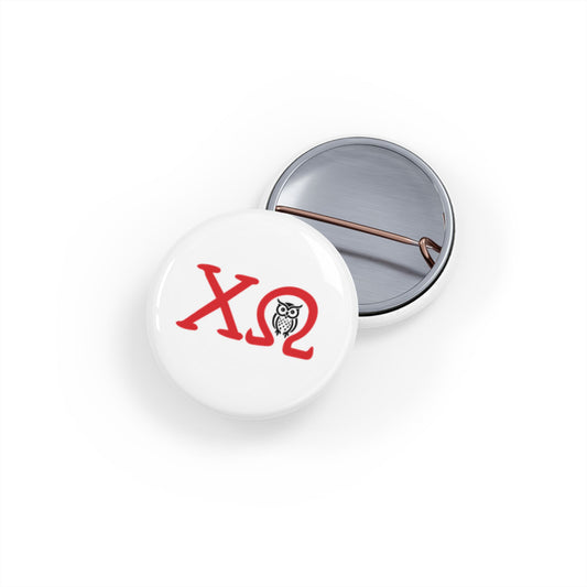 Chi Omega Stylish Round Pins, Enamel Brooches, Accessories for Jackets, Unique Gift for Friends, Fun Party Favor, Trendy Attire Decor
