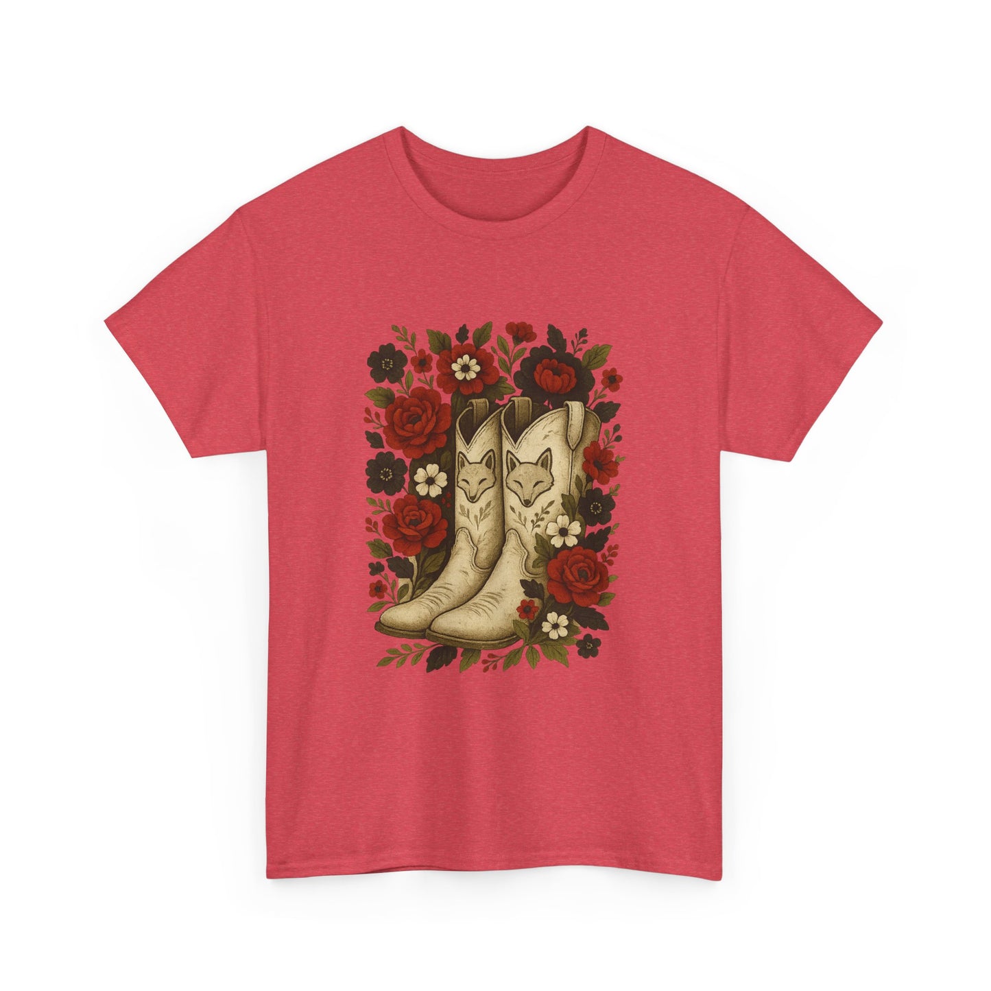 AR State Red Wolves Vintage Floral Cowboy Boots Tee