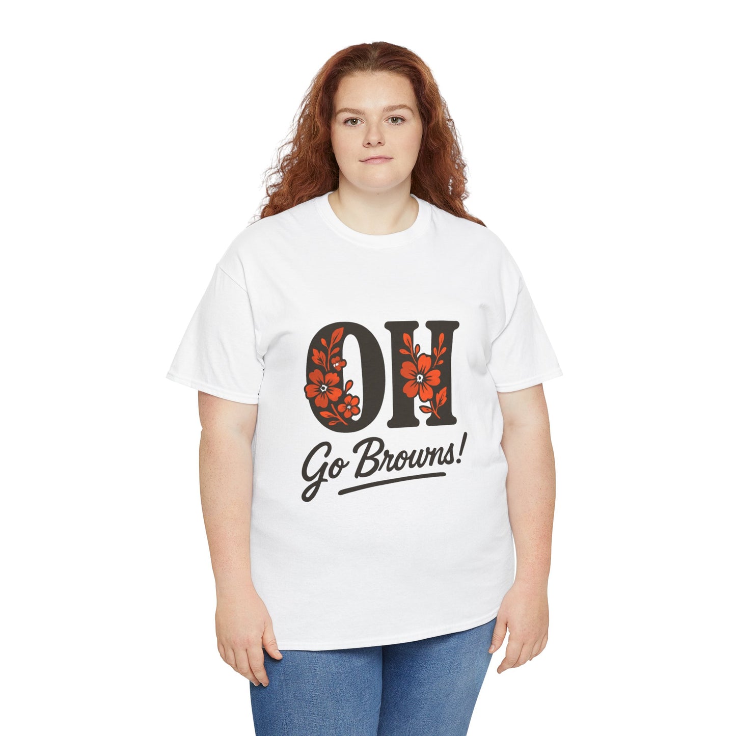OH Go Browns Floral Unisex Tee, Fan Apparel, Game Day Shirt, Casual Wear, Gift for Sports Lovers