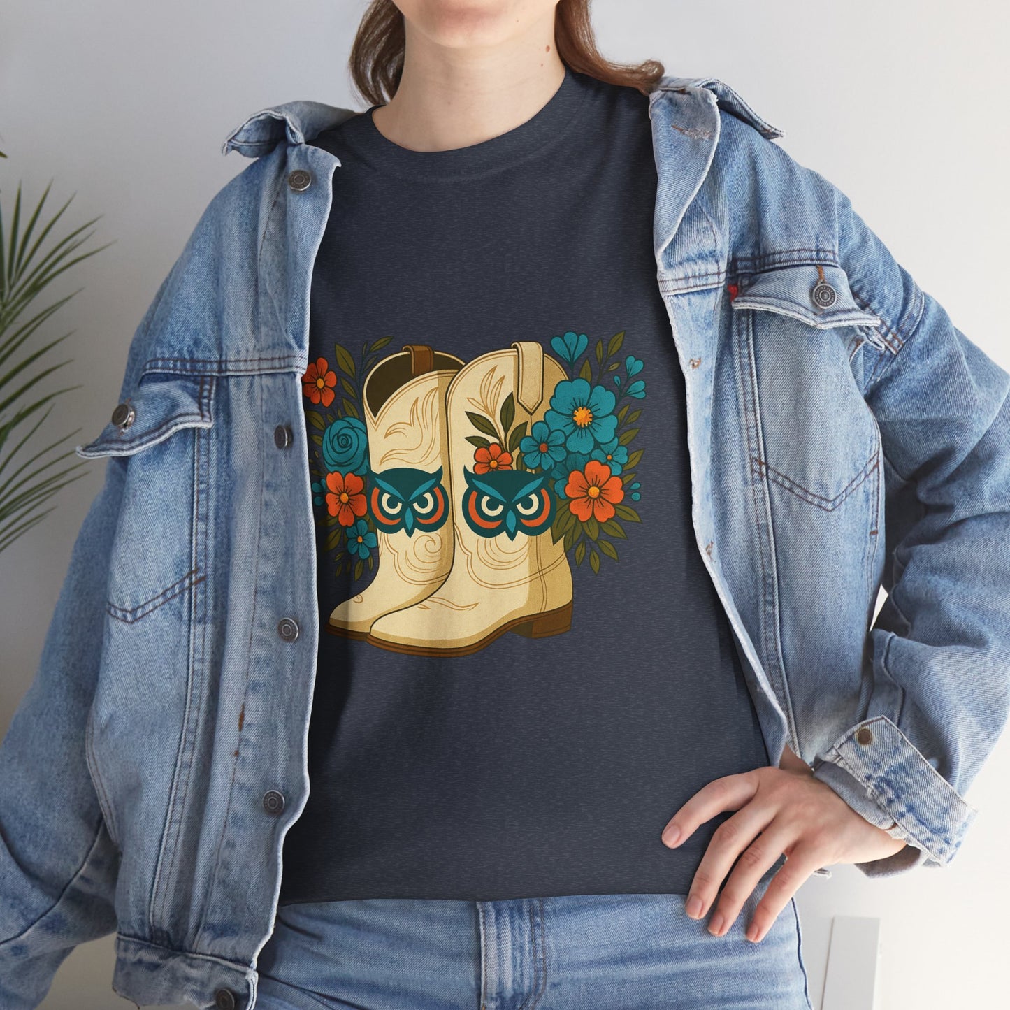 Floral Cowboy Boots Tee, Perfect for Country Music Lovers, Western Style Gift, Casual Outfit, Boho Fashion, Farmhouse Decor