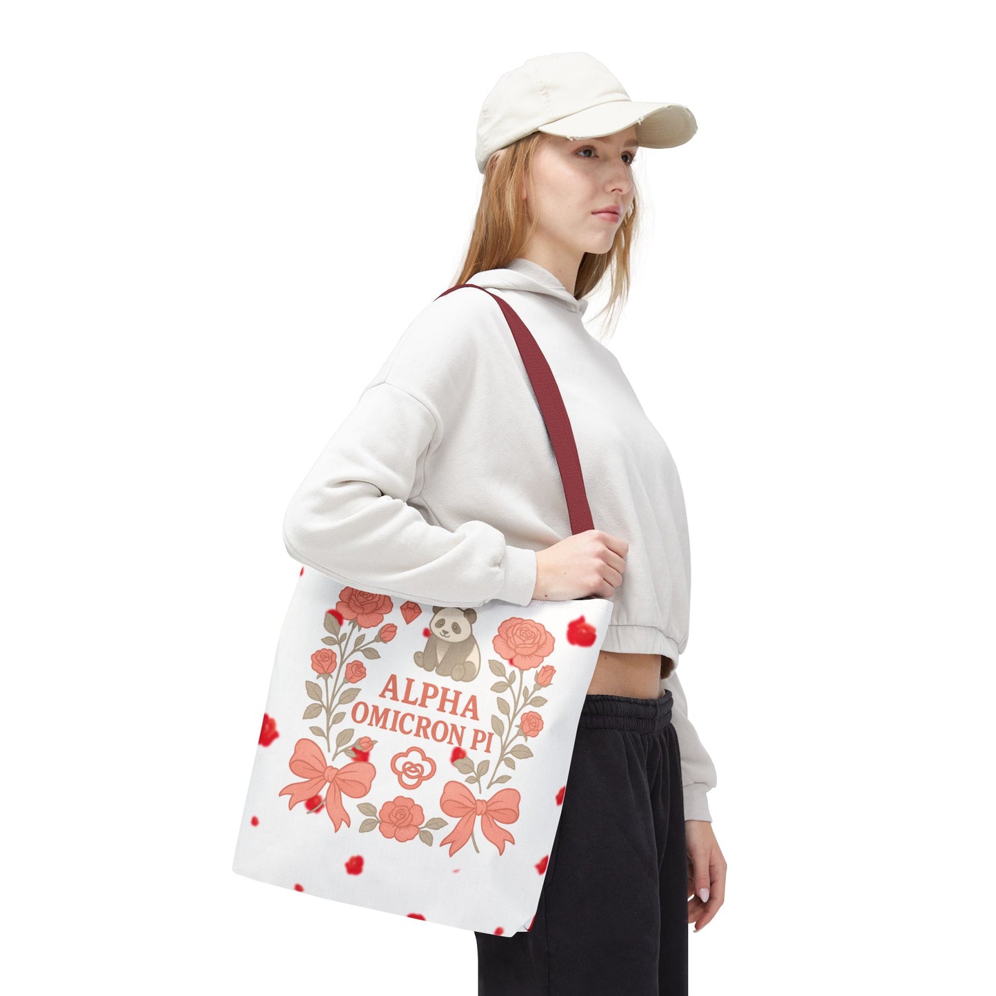 Floral Alpha Omicron Pi Tote Bag, Sorority Tote, Gift for Sisters, College Bag, Cute Everyday Tote