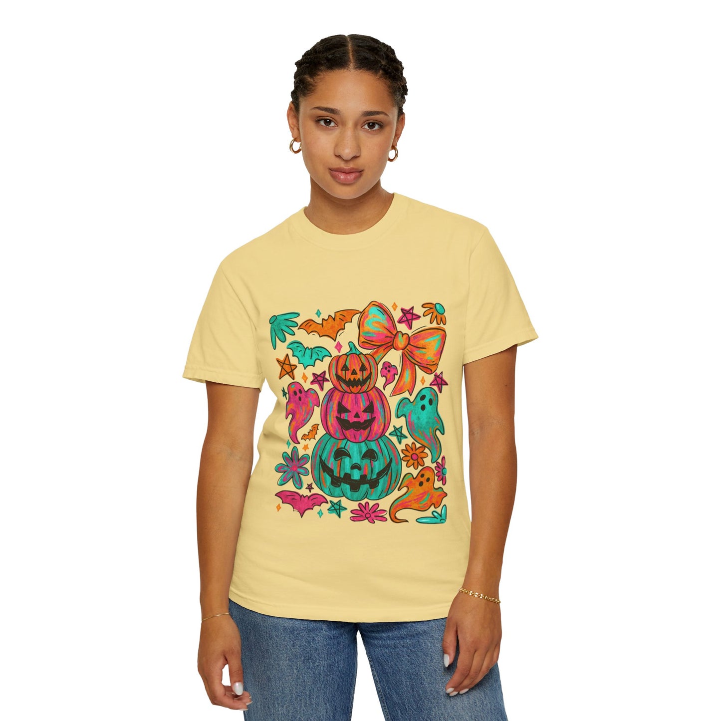 Whimsical Halloween T-Shirt, Perfect for Fall Celebrations, Ghosts & Pumpkins Design, Unisex Tee, Festive Apparel, Halloween Costume