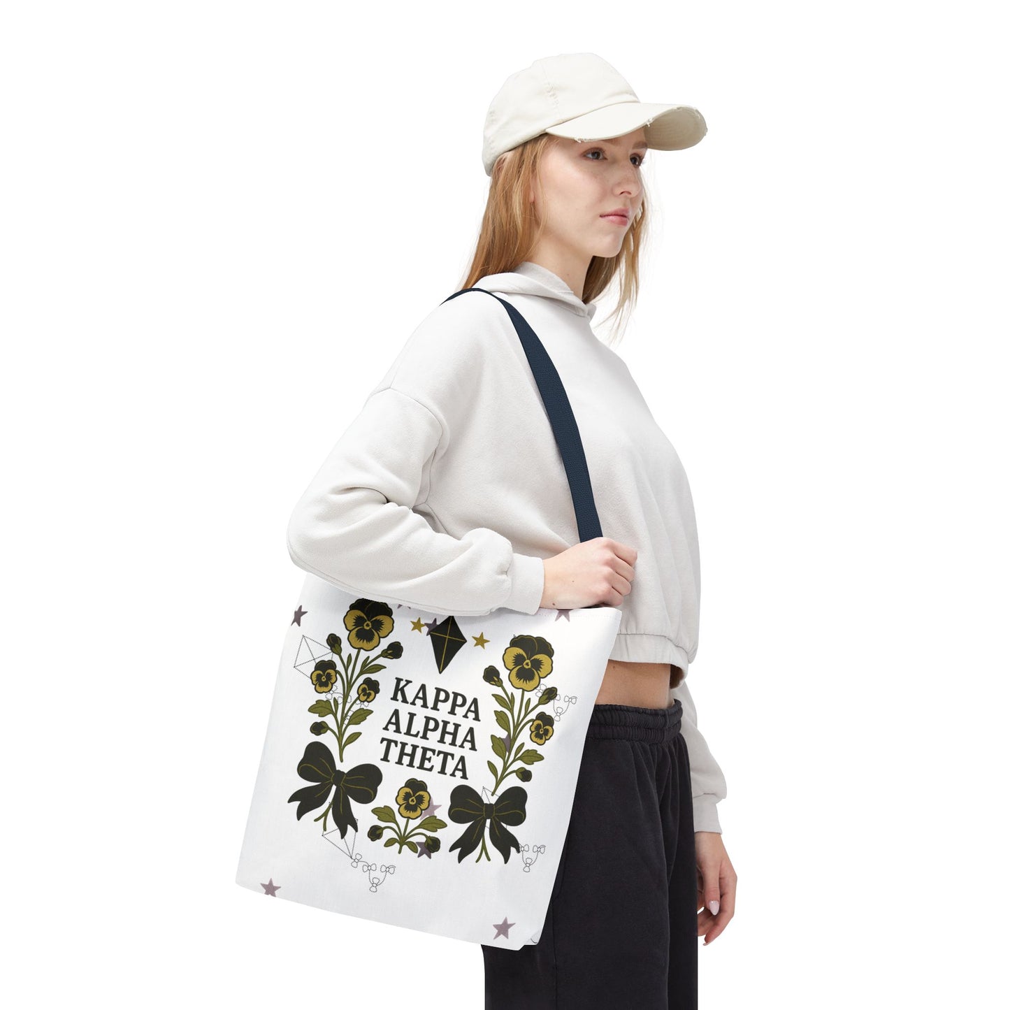 Floral Sorority Tote Bag | Kappa Alpha Theta, Eco-Friendly Bag, Gift for Sisters, College Accessory, Summer Outing Bag