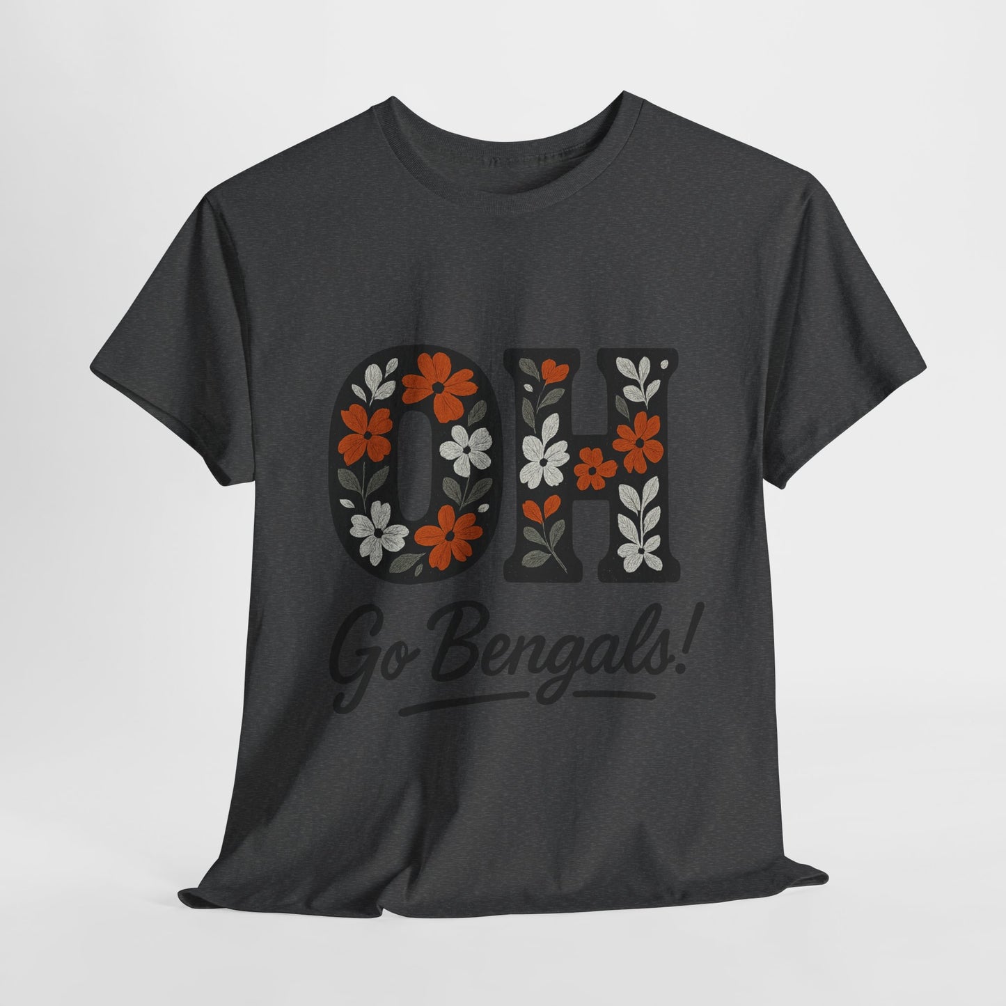 Bengals Floral Tee - Unisex Heavy Cotton