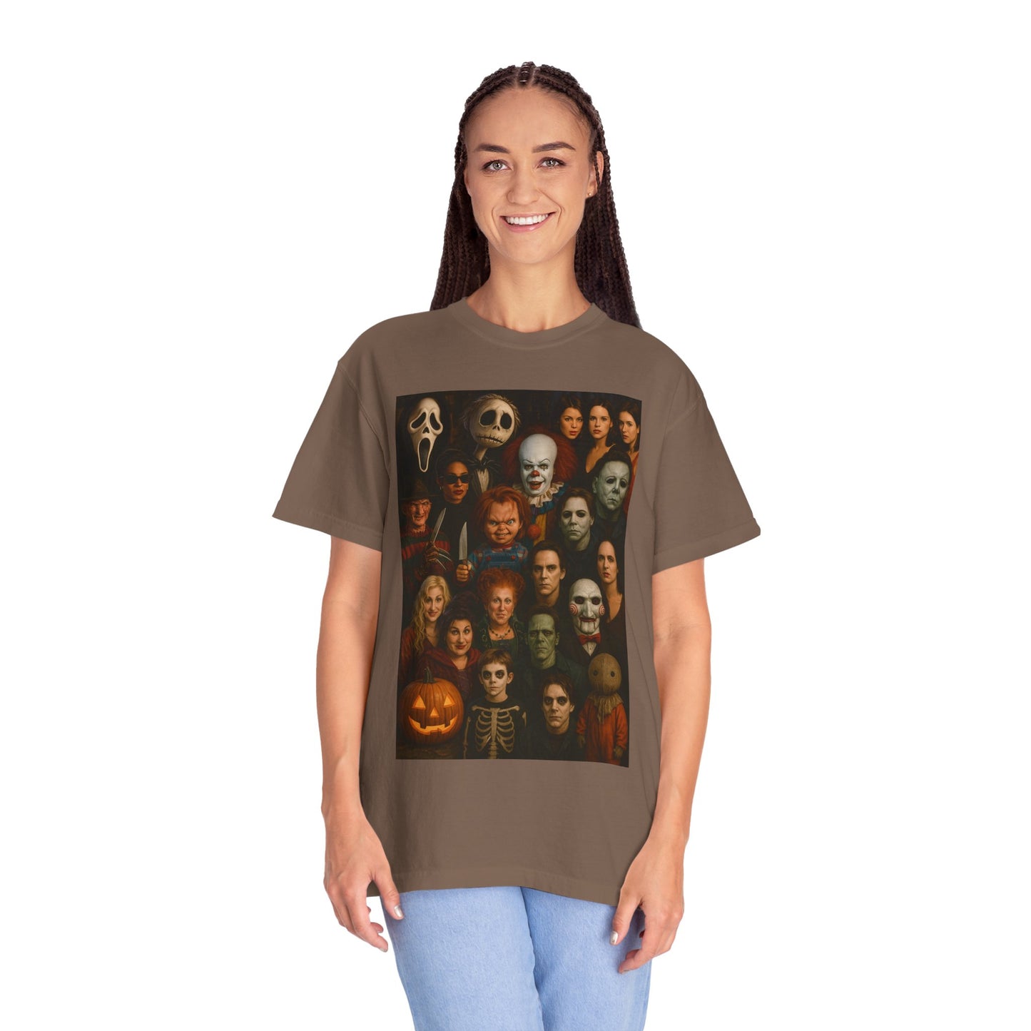 Spooky Halloween T-Shirt | Unisex Garment-Dyed Tee Featuring Iconic Horror Movie Characters, Perfect for Halloween Parties, Horror [...]