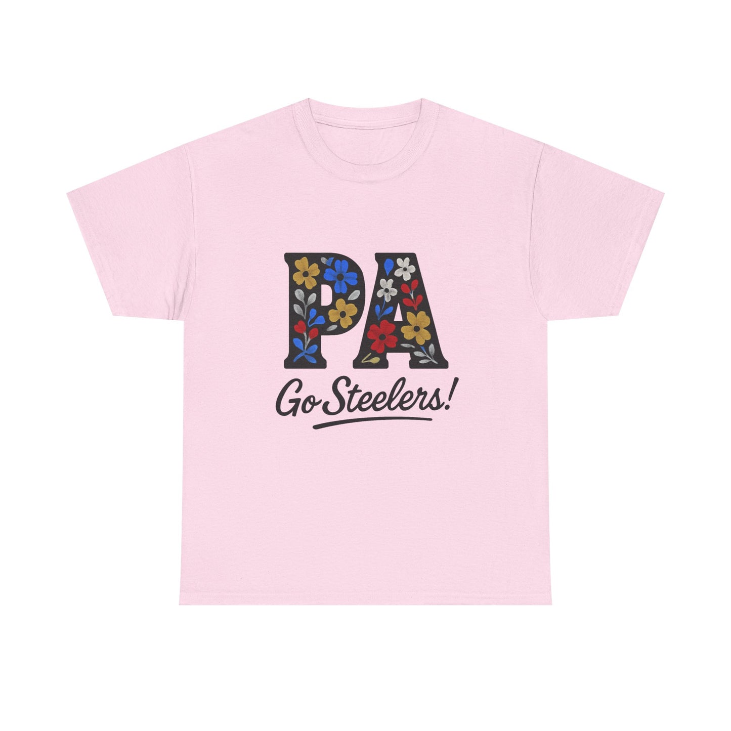 Sports Fan Tee - Floral PA Go Steelers Unisex Heavy Cotton Tee