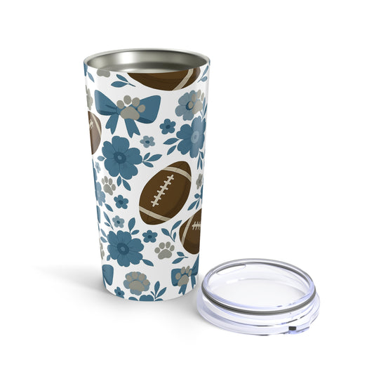 Floral Football Tumbler 20oz, Memphis Tigers