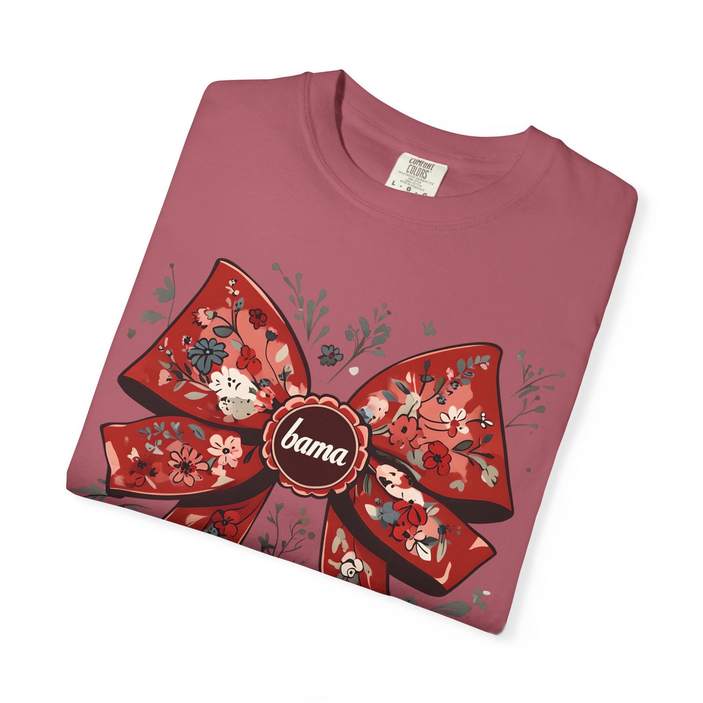 Floral Bow T-shirt - Comfort Colors - Coquette Bama Bow - Alabama Fan