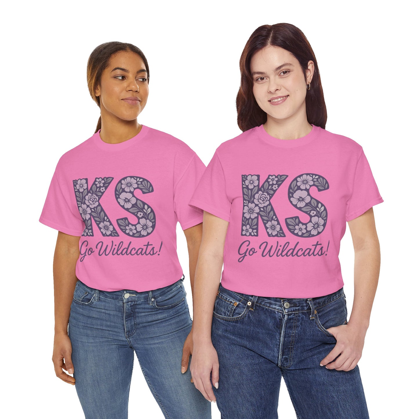 KS Floral Team Spirit Tee: Celebrate Kansas State Wildcats in Style, Perfect for Sports Events, Gifts, & Casual Wear