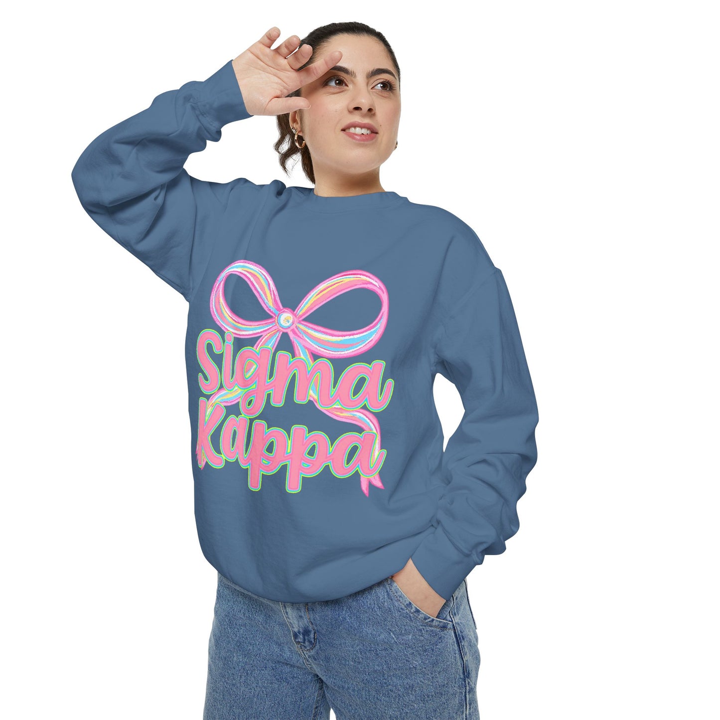 SigmaKappa Garment-Dyed Sweatshirt, Sorority Sweatshirt, College Apparel, Gift for Sorority Sisters, Cute Casual Wear