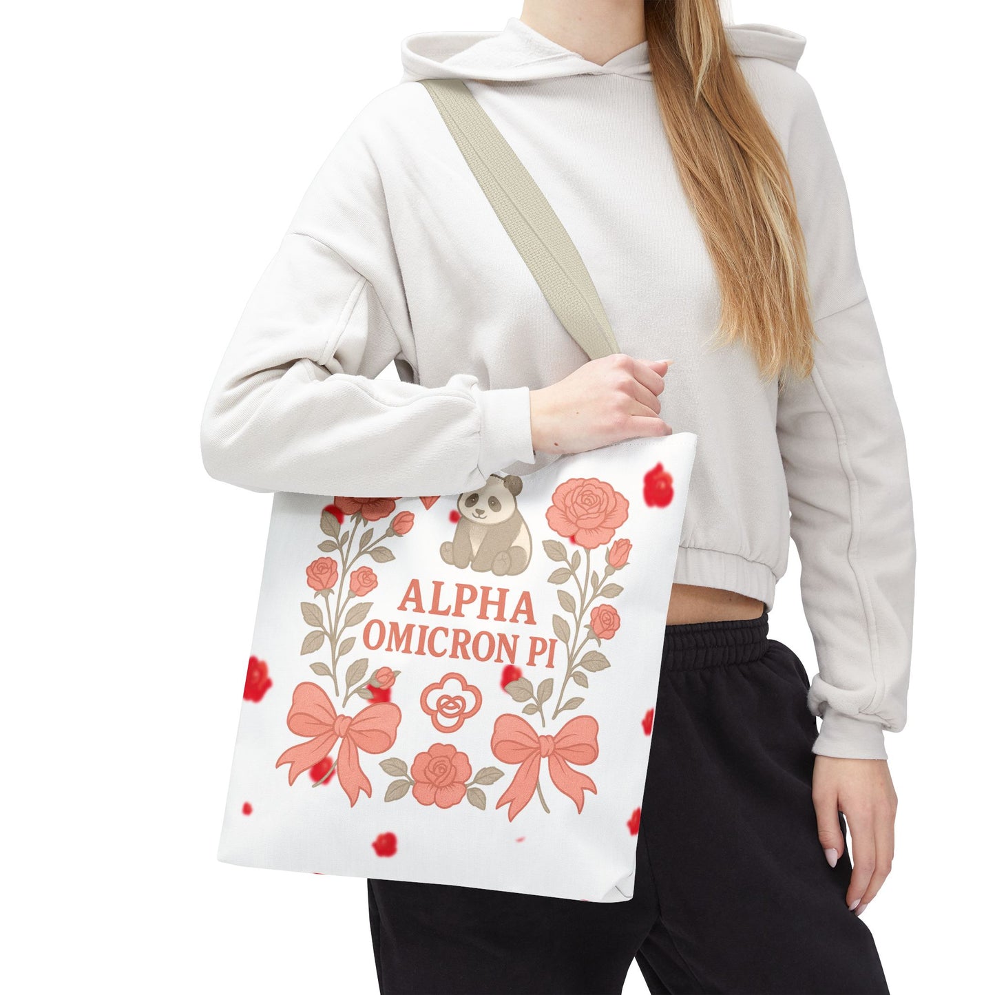 Floral Alpha Omicron Pi Tote Bag, Sorority Tote, Gift for Sisters, College Bag, Cute Everyday Tote