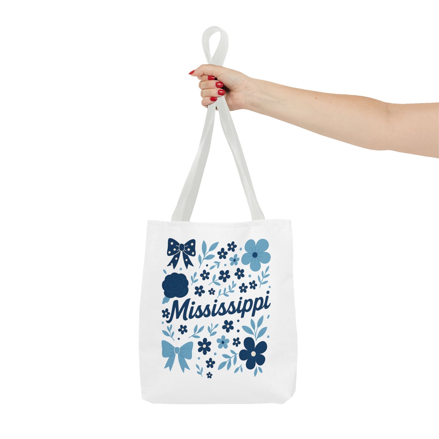 Floral Mississippi Tote Bag | Eco-Friendly Shopping Bag, Beach Tote, Gift for Her, Travel Companion, Custom Flower Design