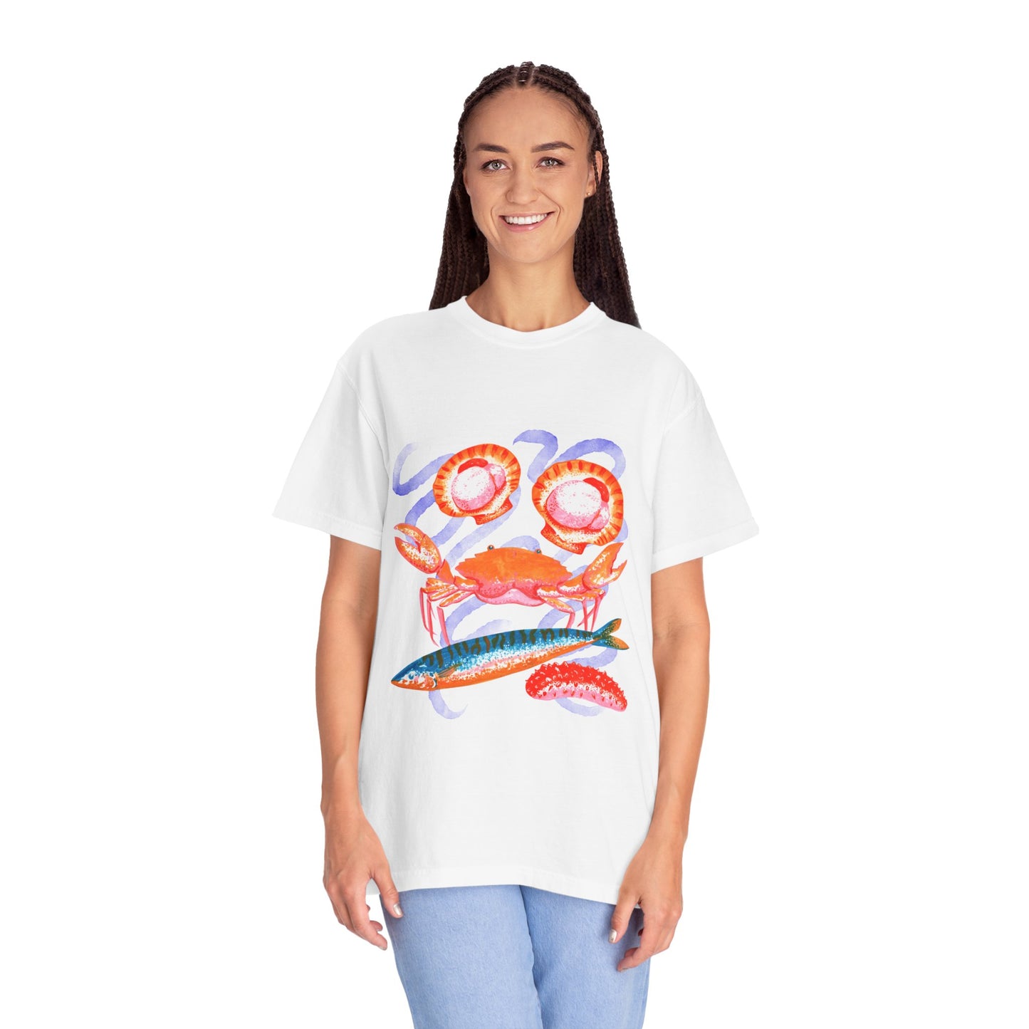 Retro Seafood Graphic T-Shirt - Fresh Catch Comfort Colors Tee