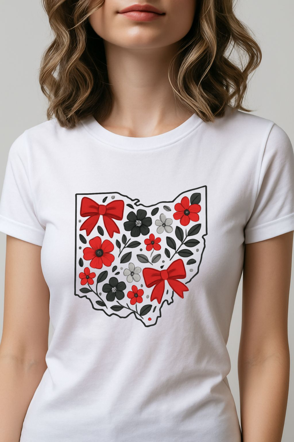 Ohio Floral T-Shirt, Unisex Tees, Gift for Her, Vintage Style, Summer Wardrobe Essential, State Pride