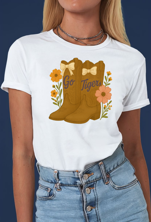 SC Tigers Country Boots Unisex T-Shirt | Cute Southern Style Tee, Go Tiger Shirt, Perfect for Game Day, Clemson Game Day, Graduation Gift, College Student Gift