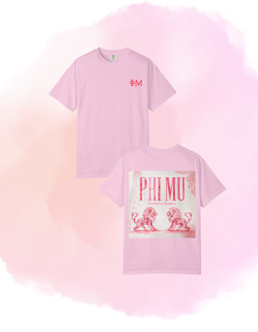 Comfort Colors Phi Mu Sisterhood Garment-Dyed T-Shirt | Sorority Apparel, Gift for Sisters, College Style, Casualwear, Campus Life
