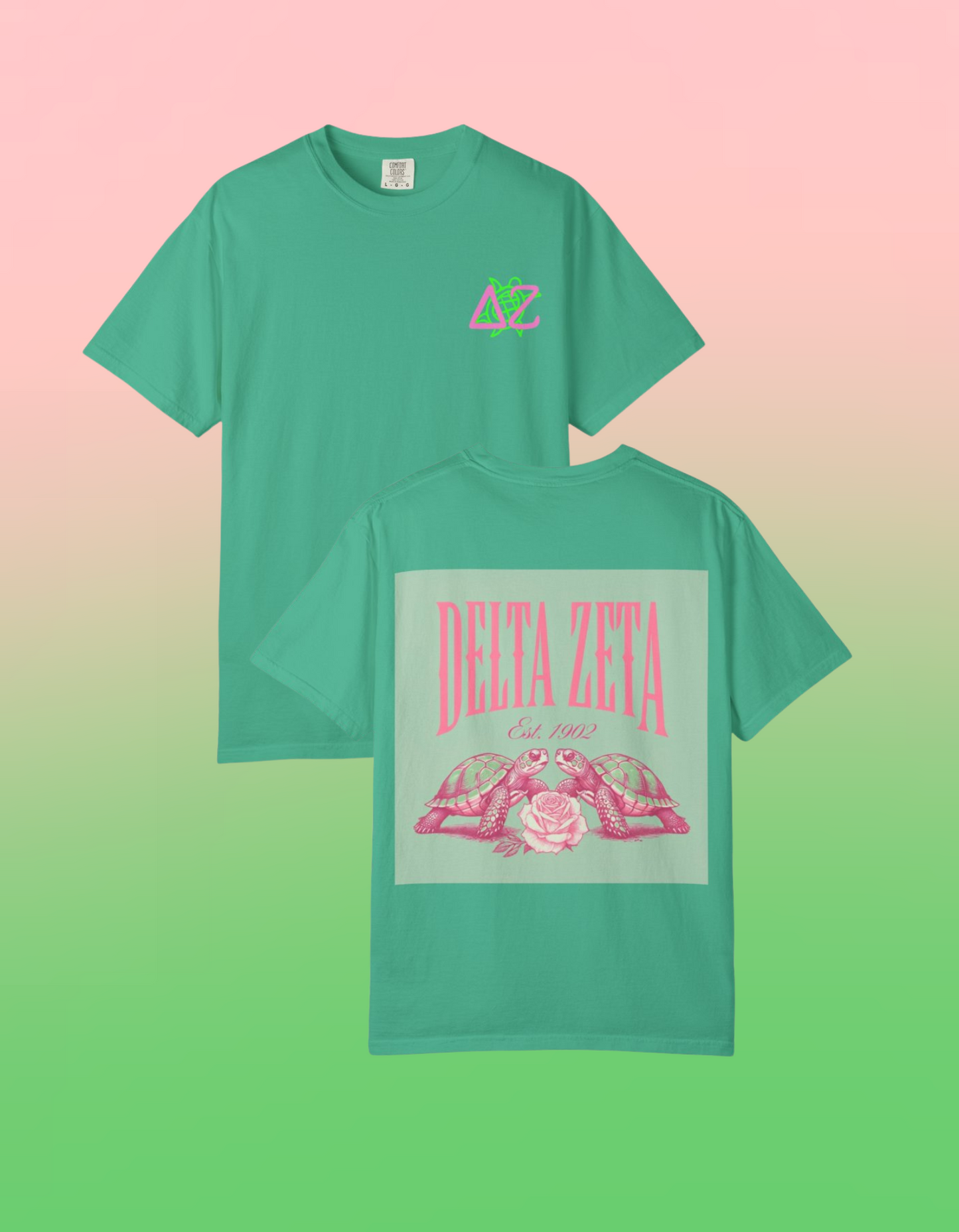 Delta Zeta Unisex T-Shirt, Sorority Shirt, Garment-Dyed Tee, Cute College Top, Sisterhood Apparel, Gift for Sorority Sisters