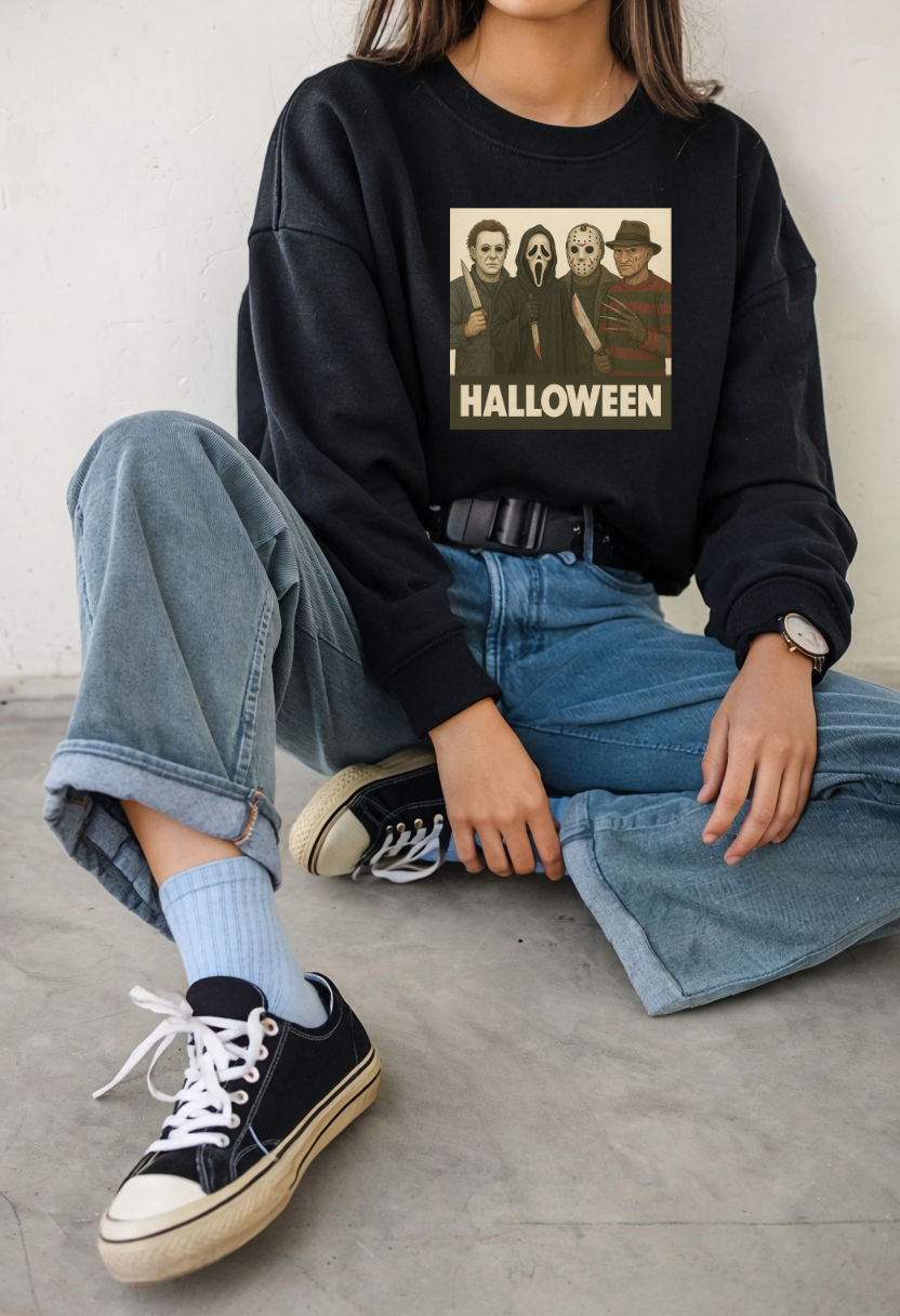 Spooky Movie Crewneck Sweatshirt - Halloween Horror Apparel