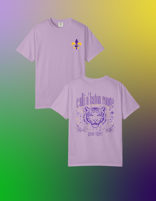 Baton Rouge Spirit T-Shirt - Unisex Garment-Dyed Tee for Game Day, College Football, Mardi Gras, Team Pride, Casual Wear