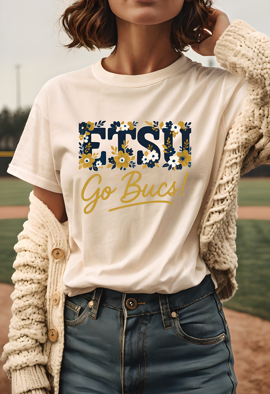 Floral Go Bucs Unisex T-shirt - College Apparel