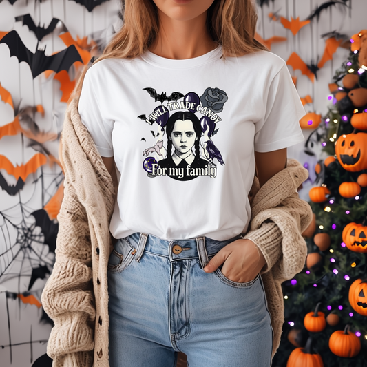 Gothic Family Tribute Unisex Tee - Halloween Dark Aesthetic Apparel