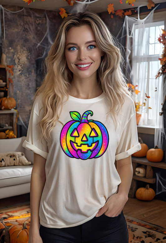 Colorful Pumpkin T-shirt for Halloween