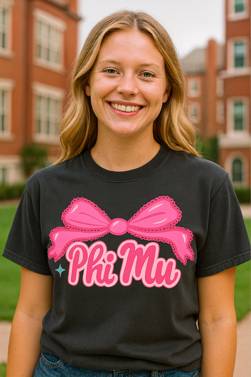PhiMu Bow Pink Sorority T-Shirt