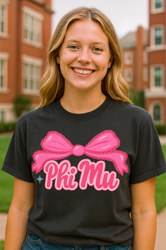 PhiMu Bow Pink Sorority T-Shirt